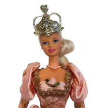 1997 Barbie Rapunzel Doll Pink Satin Gown Long Blonde Hair Jewelry Crown Mattel - £31.13 GBP