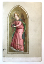 Antique PC Angel with Cymbals Pink Dress Angelo Del Beato Angelico - £7.81 GBP