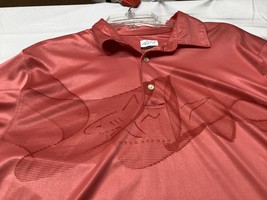 Greg Norman Polo Mens Large Coral  Pink Play Dry Golf Performance Short Sleeve - £19.54 GBP