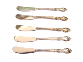 5 IMI4 BUTTER SPREADERS  IMPERIAL INTERNATIONAL  STAINLESS FLATWARE - $10.49