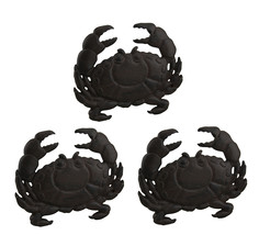 Zeckos Set of 3 Cast Iron Crab Rustic Brown Stepping Stones - £69.69 GBP