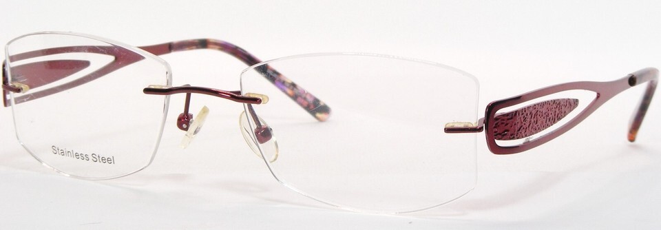 SELECTRA SEL90215 Col.3 Bordeaux UNIQUE EYEGLASSES GLASSES RIMLESS 52-18... - $82.08