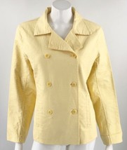 Eileen Fisher Jacket Size Medium Light Yellow Double Breasted Peacoat Womens - £39.90 GBP