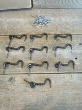 10 Iron Hook &amp; Latches Latches Eye Lock Window Drawer Twisted Hand Forge... - $26.99