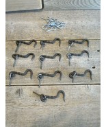 10 Iron Hook &amp; Latches Latches Eye Lock Window Drawer Twisted Hand Forge... - $505.25 MXN
