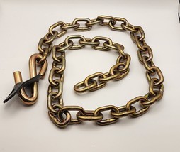 Set of 2 - Ultra-Tow Safety Tow Chain w/ one S-Hook -9/32&quot; x 46&quot; -MBS 7700 lbs - £17.51 GBP