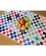 &#39;Colorful Handmade Quilted Cotton Farmhouse Primitive Patchwork Table Ru... - $526.63 MXN