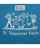 Jazzercise Shirt Mens XL Blue Jr Rocks Fruit of the Loom Casual Graphic Tee - $18.69