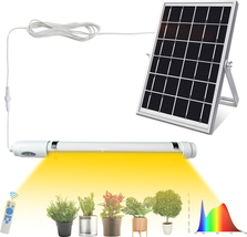 Bright Solar Powered Grow Light Full Spectrum Growing Lamp LED for Outdoor Indoo - £58.41 GBP