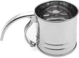 NEW Fox Run Flour Sifter Stainless Steel 1-Cup Fine Mesh Screen One Hand Action - £10.27 GBP