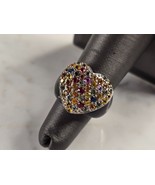 Womens Vintage Estate Sterling Silver Art Deco Style Heart Ring 8.6g E7923 - €43,01 EUR