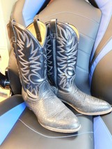 Made in USA Exotic Leather Black Cowboy Boots 10.5 3E - £15.14 GBP