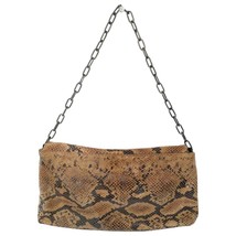 Leather Animal Print Bag Y2K Fringe Shoulder Italian Handbag Purse Chain Biker - £19.40 GBP