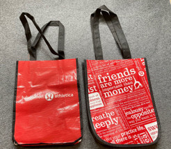 2 PCs small Lululemon Yoga Reusable Lunch Tote &amp; Carryall Gym Bag red - $15.47