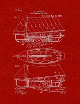 Sail Controlled Keel Patent Print - Burgundy Red - £6.37 GBP+