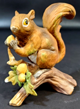 VTG Seizan Fine Art Squirrel On a Branch Procelain Figurine Eating an Ac... - £15.47 GBP