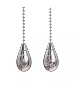 6 In. Brushed Nickel Light Bulb and Fan Pull Chain Set - $19.97 CAD