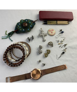 Costume Mixed JUNK DRAWER Costume JEWELRY Watch Pen Cross Bracelet Lot - £19.54 GBP