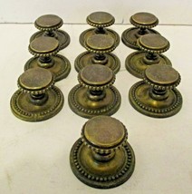 10 Brass Allison 1-3/16&quot; Mushroom Cabinet Knobs and Backplates  - £62.13 GBP