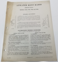 Atwater Kent Radio Service Data 465Q 655Q 768Q 978Q Schematics Diagrams 1935 - £14.97 GBP