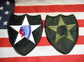 US ARMY 2ND INFANTRY DIVISION COLOR &amp; SUBDUED PATCHES (2) - £6.36 GBP