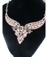Peach Bridal Statement Necklace Set, Peach Jewelry Set, Vintage Inspired... - £20.47 GBP