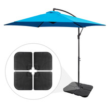 Black Square 4 Pcs Patio Umbrella Base Stand Garden Yard Outdoor Parasol... - £72.48 GBP
