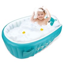 Baby Inflatable Bathtub Mini Air Swimming Pool Shower Basin Non Slip Bath Seat - £43.00 GBP