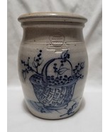 Rowe Pottery Crock Canister Vase Blueberry Basket Salt Glazed Hand Paint... - £23.91 GBP