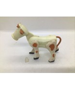 Vintage Fisher Price Little People Farm Cow Animal White &amp; Brown SPOT #915 - $9.90