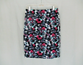 Talbots skirt straight pencil Size 4 multi abstract floral knee length unlined - £12.53 GBP