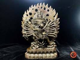 Buddhist statuette, Yidam Yamantaka Statue, esoteric, tantric vajrayana Buddhism - £542.77 GBP