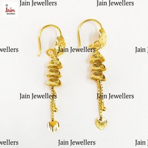 18 Kt Stamped Real Solid Yellow Gold Dainty Indian Dangle Drop Earrings 3 - 6 gm - £562.58 GBP