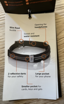Unisex Black Running belt 2 Pocket Sweat Resistant Adjustable Reflective... - $17.74