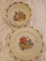 Vintage Royal Doulton &quot;Bunnykins&quot; 1936 English Fine China Plate &amp; Bowl-P... - $27.72