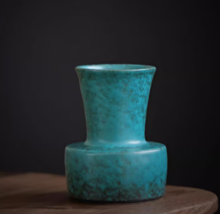 Handmade Green ceramic vase, Vintage vase for home decor,  small flower vase - £21.96 GBP