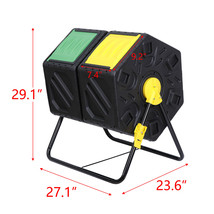 Practical Dual Compost Bin 360 Degrees Rotation Tumbling Fast Operation ... - $88.99