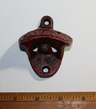 New Cast Iron Drink Coca-Cola Bottle Opener Wall Mount Red Rustic Painted Décor - £4.00 GBP