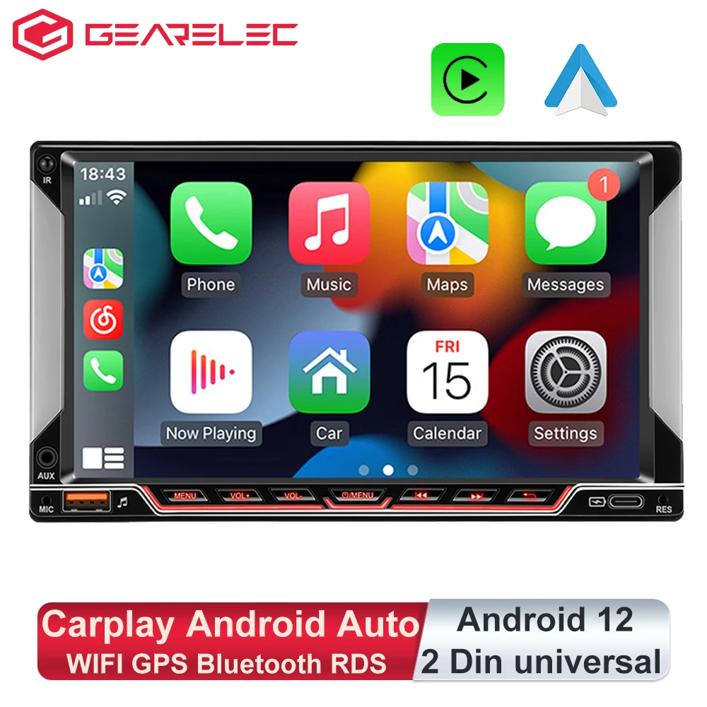  2 din carplay android auto car multimedia video player android 12 car stereo universal thumb200