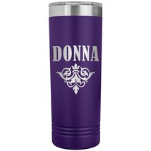 Donna v01-22oz Insulated Skinny Tumbler Personalized Name - Purple - £26.54 GBP