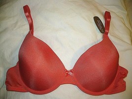 Secret Treasures T-Shirt Bra Coral Silk Size 36DD Lightly Padded With Un... - £9.96 GBP
