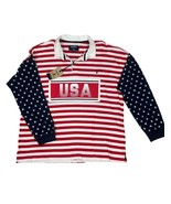Chubbies Men Legacy Rugby Polo Shirt USA Patriotic Print Red White Blue ... - $39.99