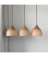 Handmade wooden pendant light, Rustic Scandinavian ceiling lamp for kitc... - $160.00