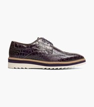 Stacy Adams Alario Wingtip Oxford Croco Leather Shoes Purple 25725-542 image 2