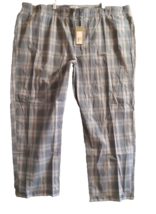 Goodfellow Men&#39;s Sleep Lounge Pants 4XL Woven Blue Plaid Elastic Tie 2 Pockets - £10.46 GBP