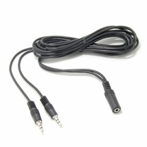 NEW 6&#39; ft Audio Y-Splitter Cable Mic Headphones Stereo 3.5mm PC Computer Adapter - £4.46 GBP