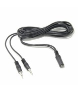 NEW 6&#39; ft Audio Y-Splitter Cable Mic Headphones Stereo 3.5mm PC Computer... - £4.39 GBP