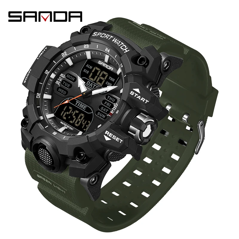 Luxury Dual Display Men Watches Sports Military Men&#39;s Watches 50M Waterp... - $24.31