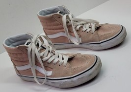 Cool Vans Skateboard High Top Pink Canvas Sneakers Shoes Mens 6.5 Womens 8 Hitop - £15.44 GBP