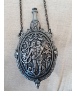 Metal Reproduction Adam &amp; Eve Powder Flask Decorative Hanging Ornament - $191.00